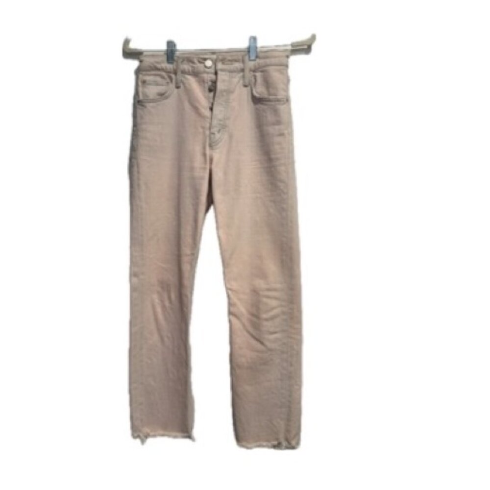 MOTHER JEANS-HIGH WAISTED Distressed-Pink